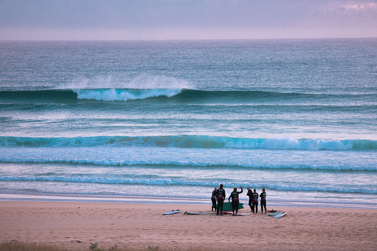 our surfclass at the beach in Lago